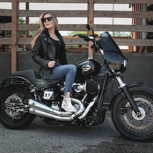 Giacca da Moto Classica in Pelle con Cappuccio da Donna Open RoadEX-STOCK Canada