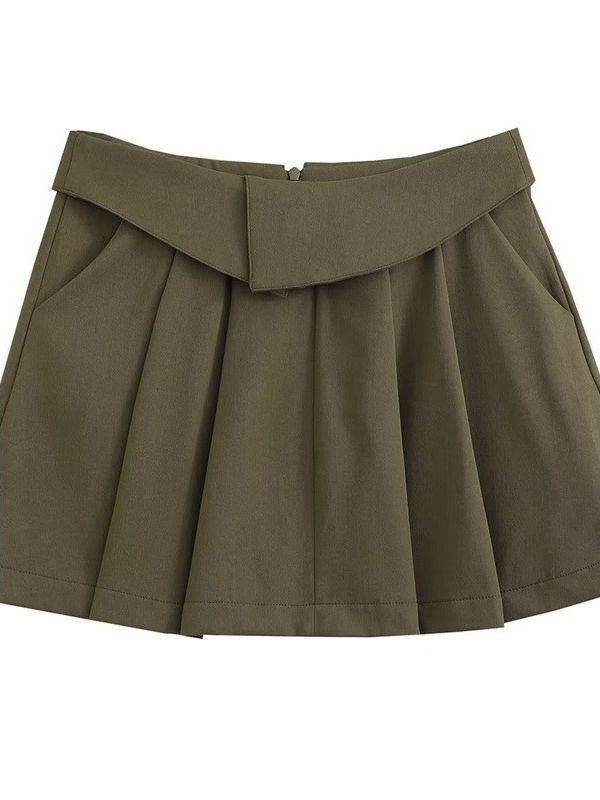 European And American Style College Style High Waist Mini Pleated Skirt - EX-STOCK Canada