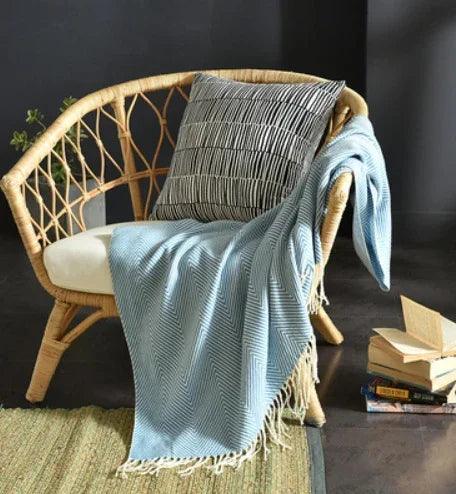 Piccola coperta lavorata a maglia con frange Coperta per pisolino Coperta per divanoEX-STOCK Canada