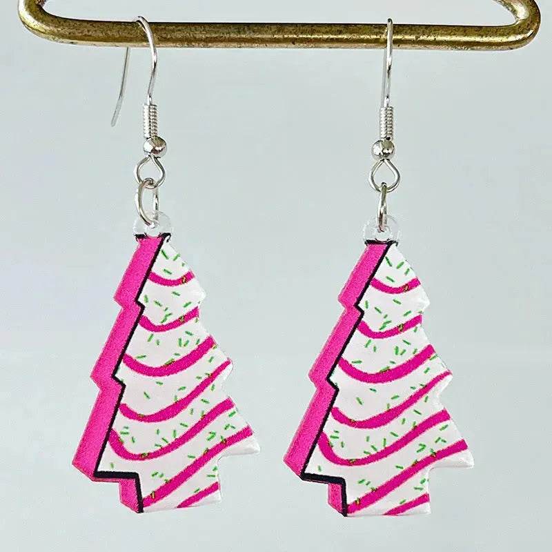 Acrylic Earrings Christmas Cute Cartoon Christmas Santa Claus Tree Football Lightning Earrings Jewelry - EX-STOCK Canada