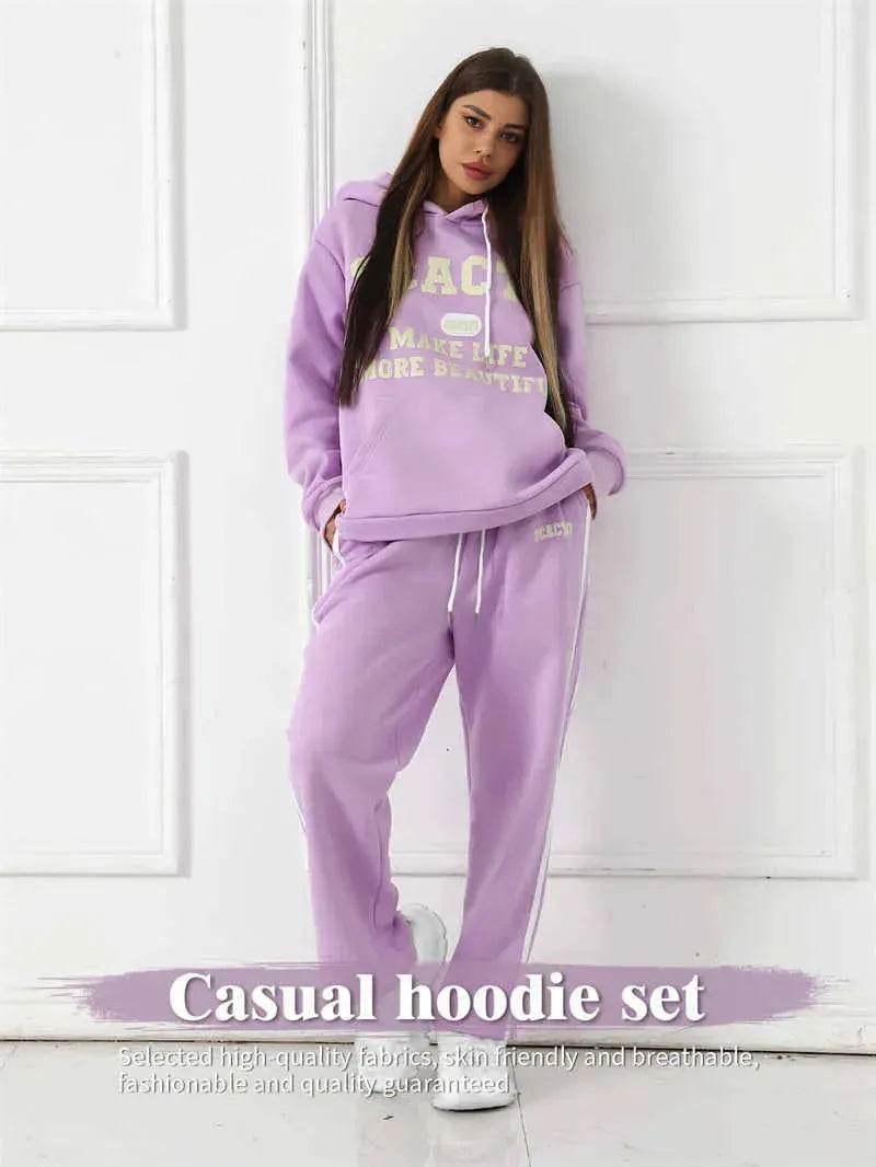 Fashion Casual joggers and hoodie set women's - EX-STOCK Canada