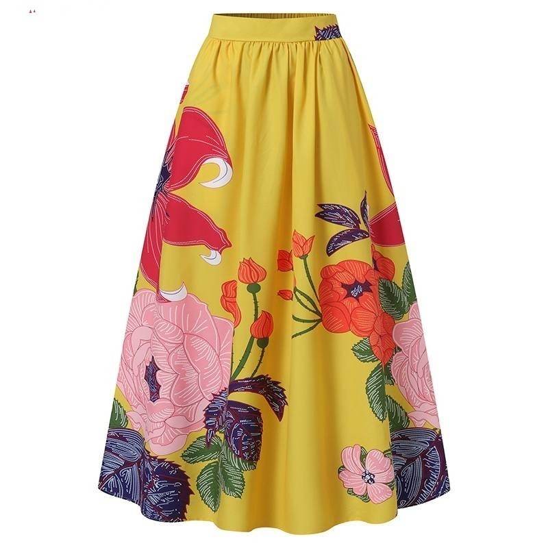 Elegant Bottoms Skirt Floral Long Maxi prairie Skirt - EX-STOCK Canada
