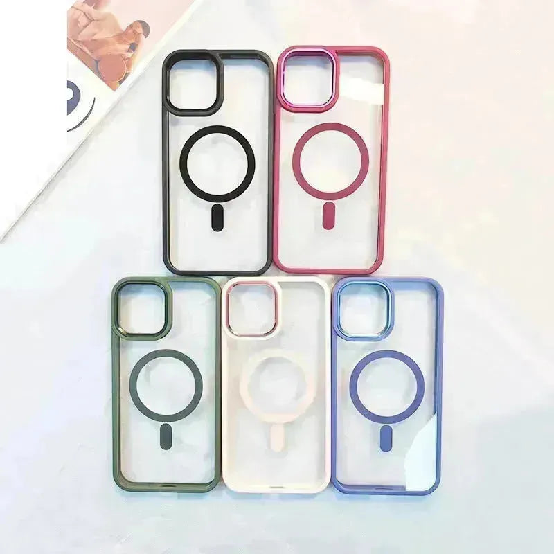 Couverture de protection du boîtier de téléphone transparent du boîtier magnétique