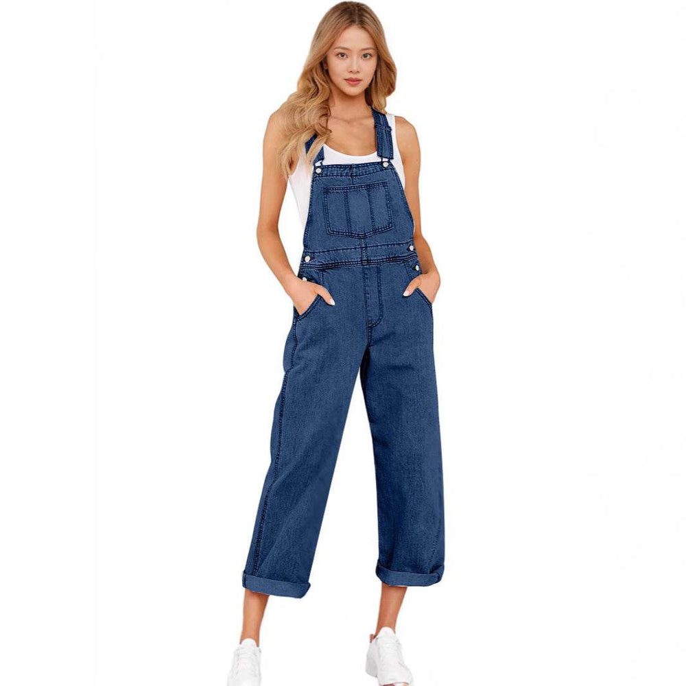 Loose Women's Denim Suspender Pants EX-STOCK Canada