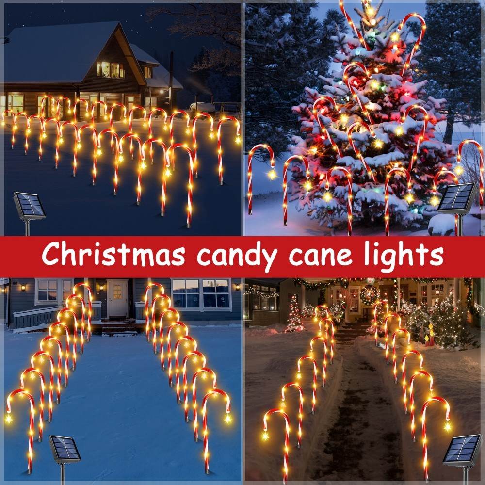 Christmas Solar Candy Cane Lamp Set Of 8 - EX-STOCK Canada