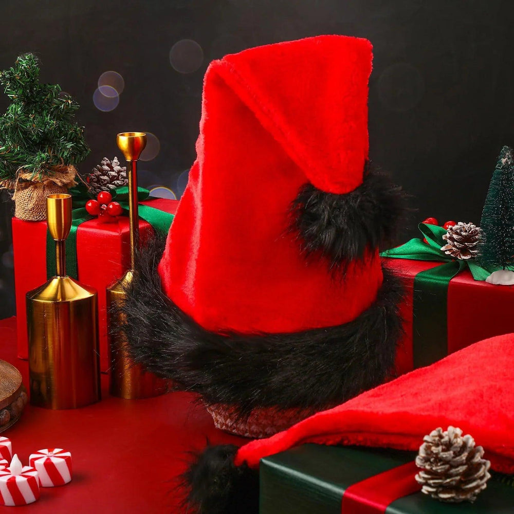 Cappello di Natale rosso in peluche, accessorio decorativo per travestimenti e festaEX-STOCK Canada