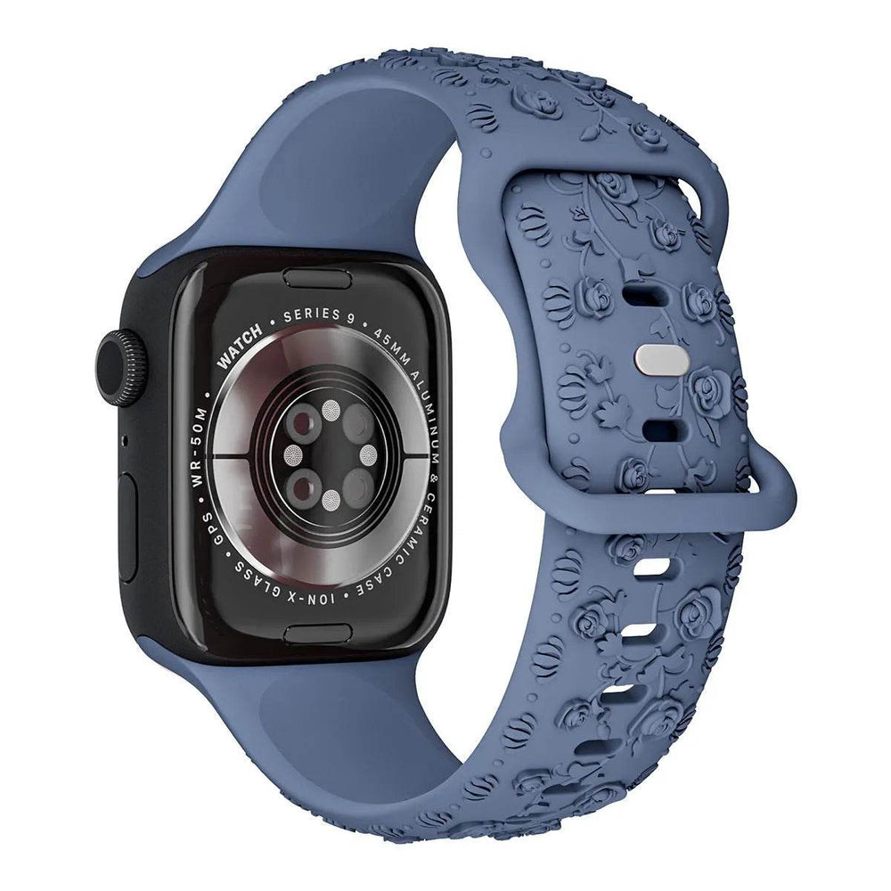 Embossed Rose Silicone Watch Strap - EX-STOCK Canada