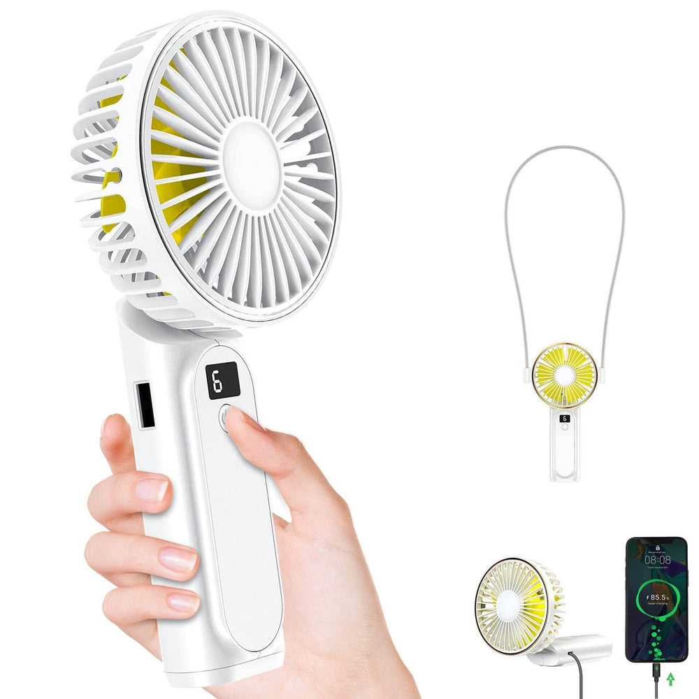 Handheld Desktop Halter Six-gear Can Be Used As Power Bank Digital Display Fan - EX-STOCK Canada