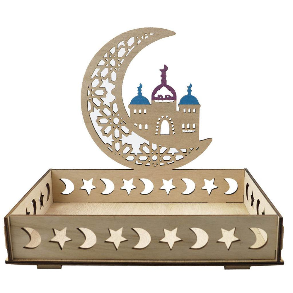 Wooden Ornament Eid Al Fitr Table Decoration coffee Tray - EX-STOCK Canada