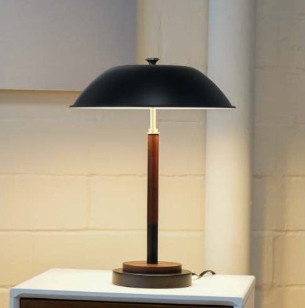 High Quality Hotel European Modern Bed Side Nightstand Decorative Led Table Desk Lamp, Cosmiclume Black Umbrella Shaped Table Lamp - Walnut - Bronze 110V EX-STOCK