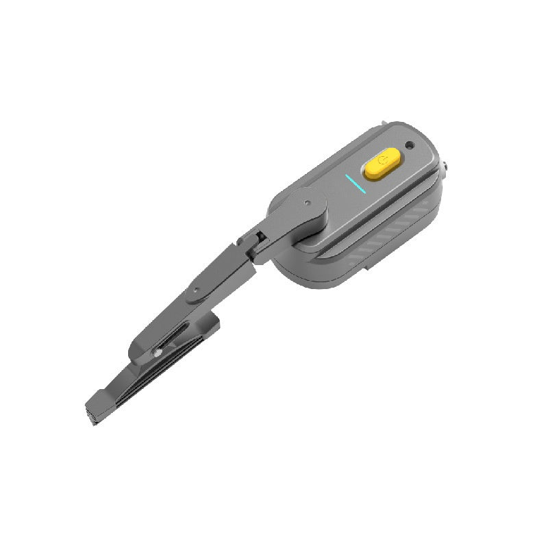 Gray and yellow device on a white background