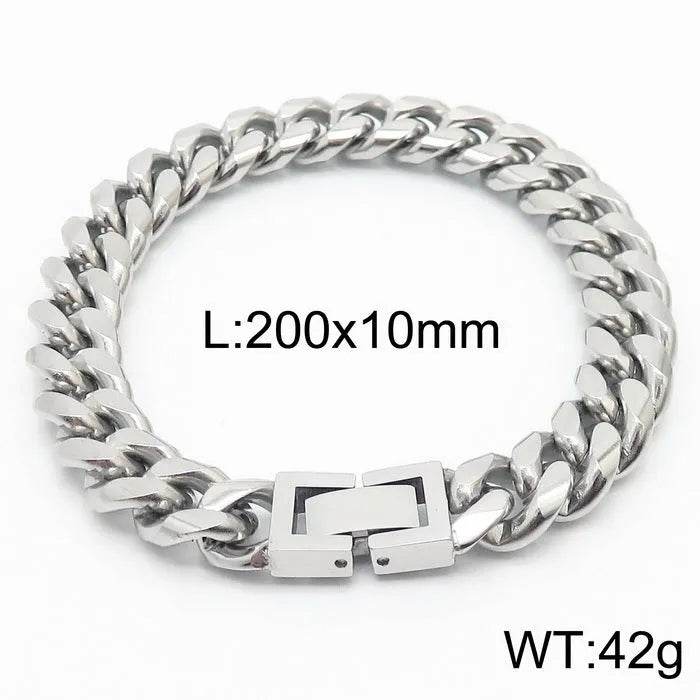 Cuban Link Chain Trimming Chain Jewelry Buckle Titanium Steel Bracelet - EX-STOCK Canada