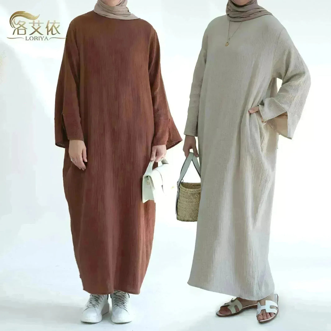 Abito abaya semplice Eid Abaya 2025 Simple Cotton Abaya