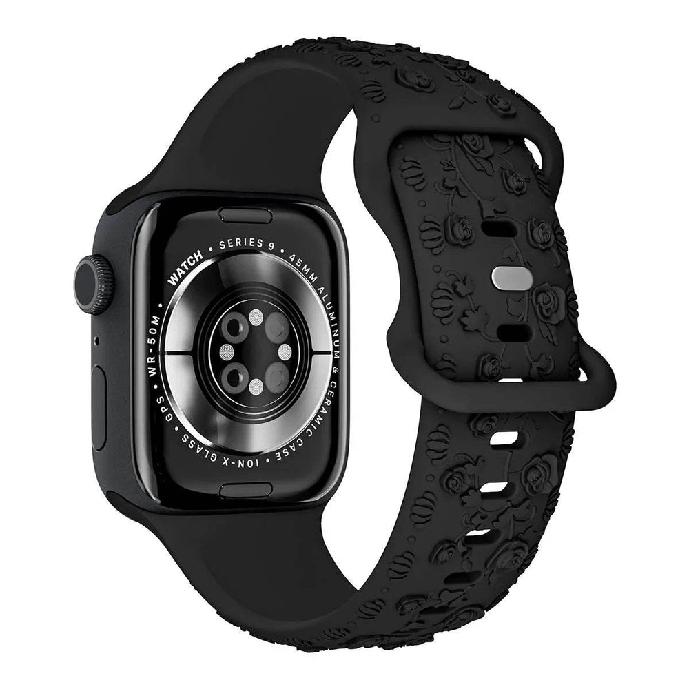 Embossed Rose Silicone Watch Strap - EX-STOCK Canada