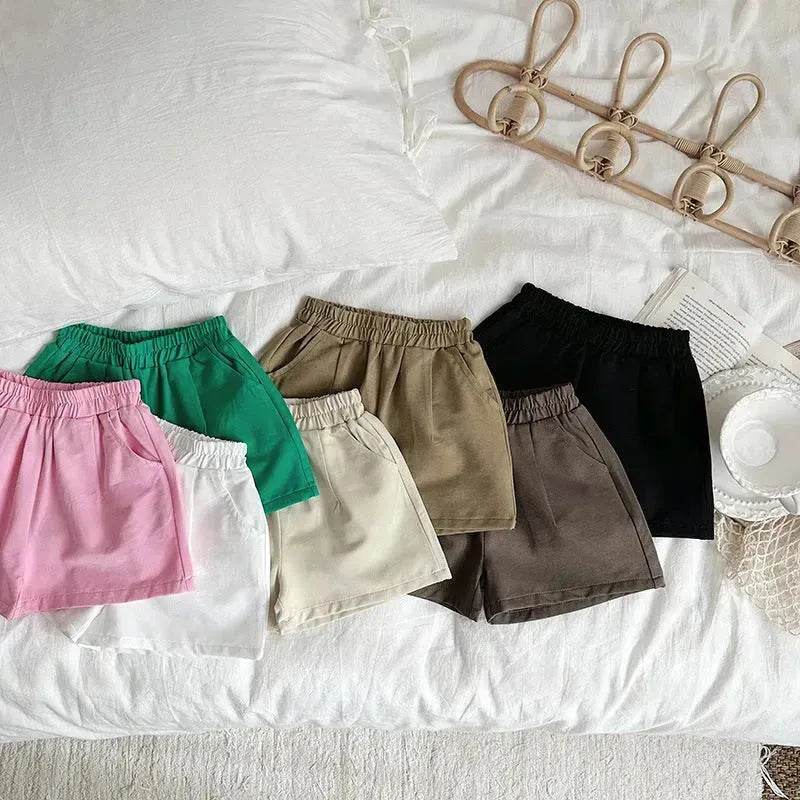 Casual Elastic Capri Pants Girls' Short pant for girls Neutral short pant for kids - EX-STOCK Canada