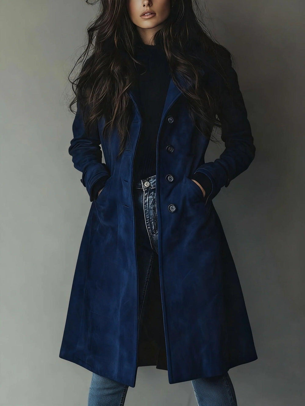 Abrigo largo estilo occidental para mujer para otoño e inviernoEX-STOCK Canada
