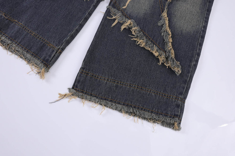 Distressed Denim Pant for women Oversized Streetstyle Patch Cargo Jeans Pant - EX-STOCK Canada