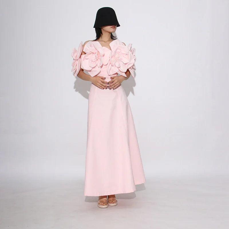 Abito da donna con design floreale tridimensionale di moda heavy industryEX-STOCK Canada