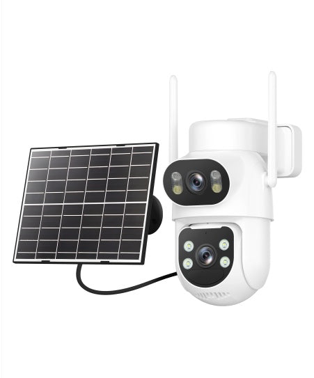 White 4G LTE Outdoor PTZ Security Camera with Solar Panel 11