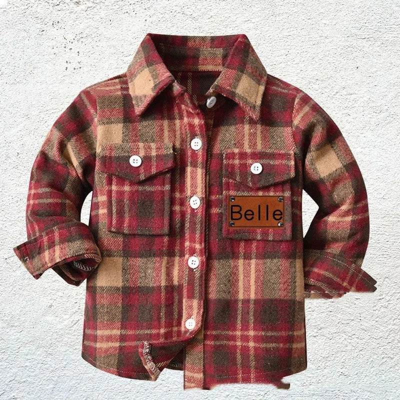 Baby Boy Cashmere Flannel Checkered button Shirt jacket kids - EX-STOCK Canada