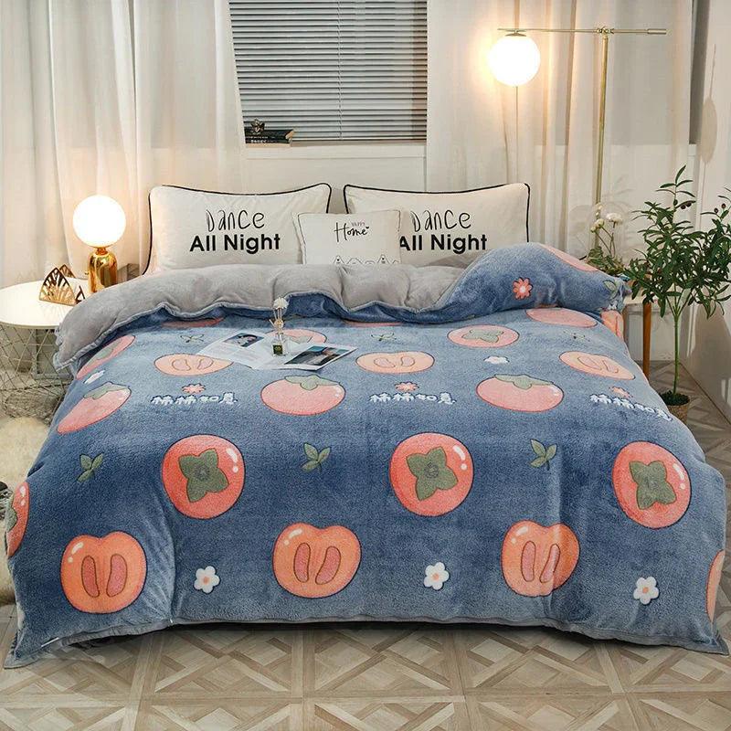 Plush Thick Snowflake Duvet Cover Single Piece Flannel EX-STOCK Canada