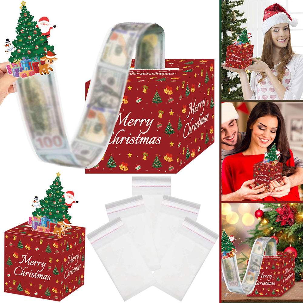 Christmas Money Box For Cash Gift Pull Surprise Money Holder Cash Gift Xmas Money Pull Box With Christmas Tree Card And Transparent Bags For Christmas Birthday New Year Party Supplies EX-STOCK Canada