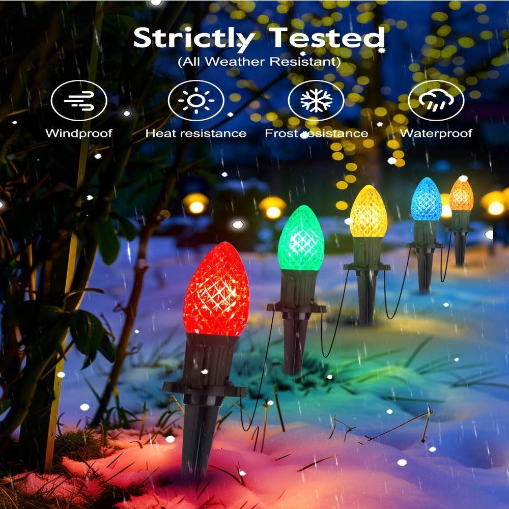 Christmas Solar C9 Strawberry Floor Plug Multicolored Rope String Lights 20pcs - EX-STOCK Canada