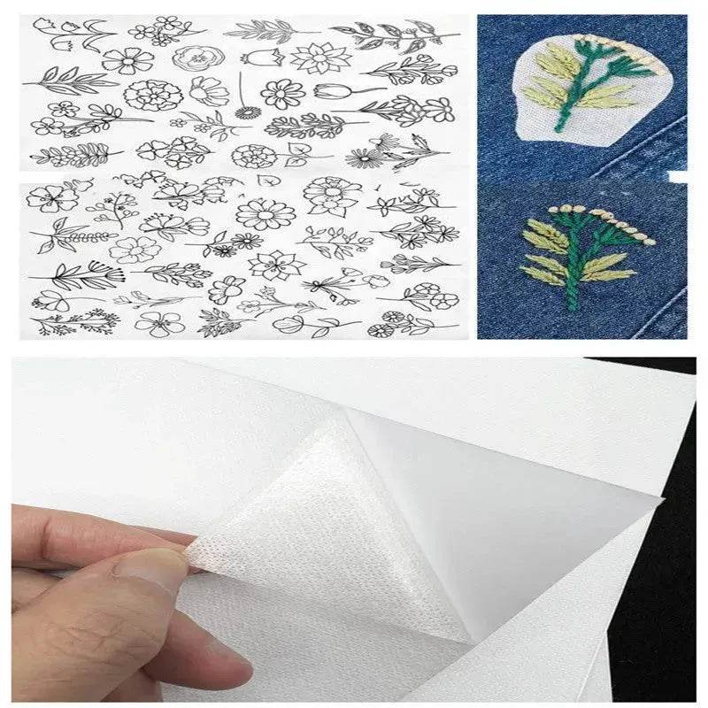50pcs Water Soluble Stick and Stitch Embroidery Patterns stickers for Clothes - EX-STOCK Canada