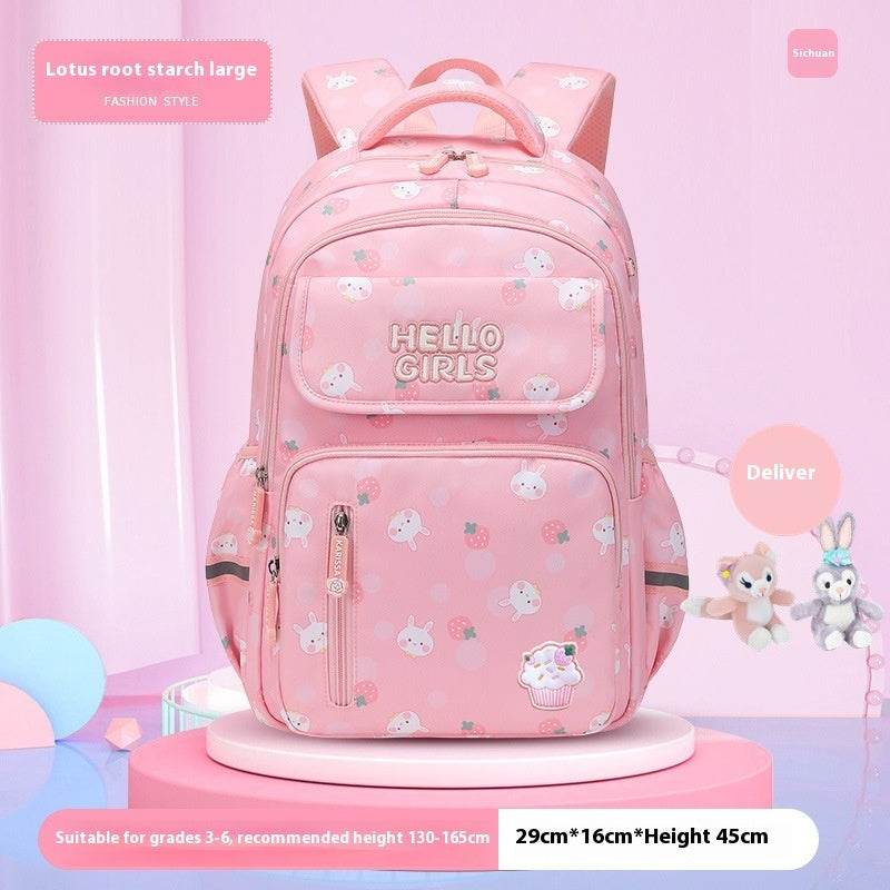 6-12-year-old Primary School Children Girls Backpack Large Capacity Schoolbag - EX-STOCK Canada