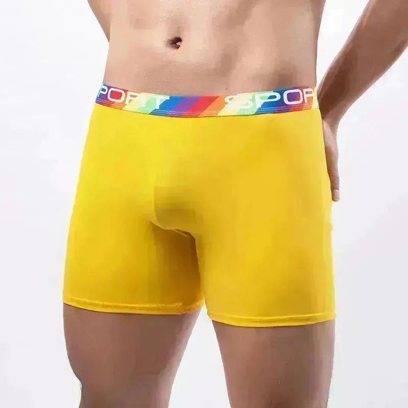 Sports Summer Spandex Plain Boxer Sous-vêtements pour hommes