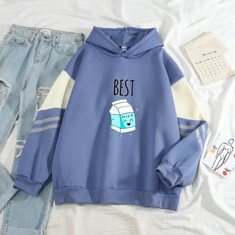 Color Matching Hoodie sweatshirt Top Pullover - EX-STOCK Canada