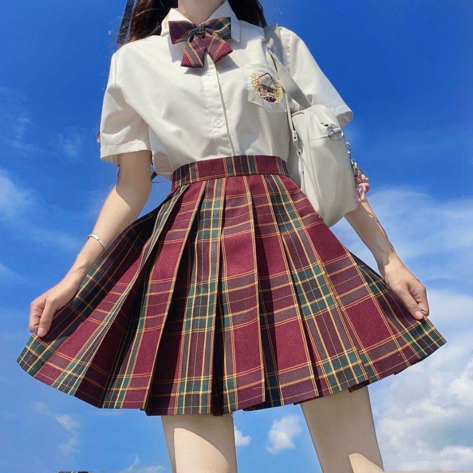 Student Jk Plaid Skirt Preppy Style Mini Pleated Kilt Skirt - EX-STOCK Canada
