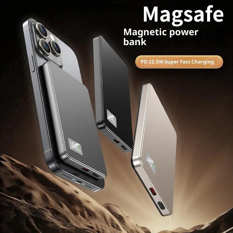 Batterie externe magnétique ultra-mince à charge rapide avec câble intégréEX-STOCK Canada