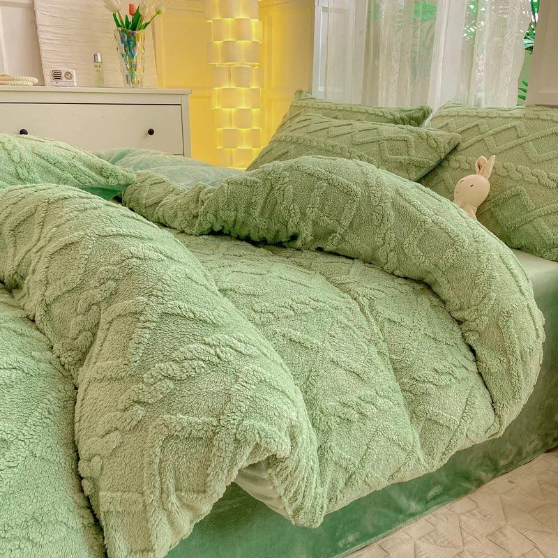 Winter Thickened Tailian Milk Fiber Soft Thermal Duvet Cover Sheets EX-STOCK Canada