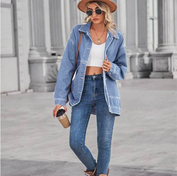 New Versatile Slimming Retro Classic Loose Denim Jacket Top Wish Women EX-STOCK Canada