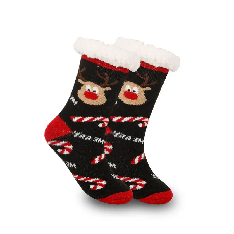 Christmas Women's Thickened Fleece-lined Room Socks EX-STOCK Canada