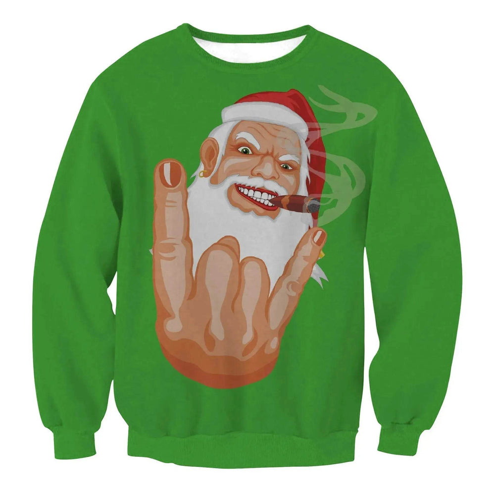 Autumn Winter Fashion Ugly Christmas Sweater Santa Elf Funny Pullover Womens Mens Print Sweaters Tops Clothing - EX-STOCK Canada