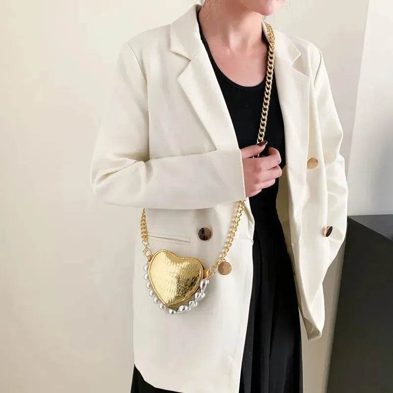 Love Shape Pearl Mini Messenger Bag for ladies y2k crossbody bag - EX-STOCK Canada