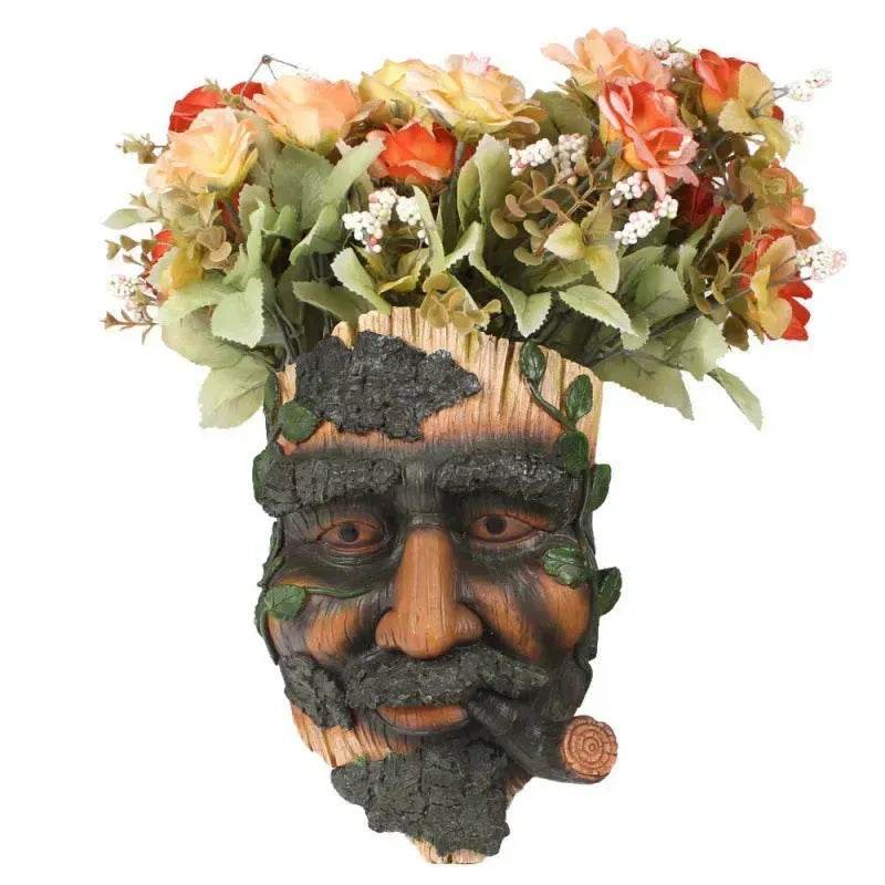 Smoker Man Wooden Resin Craft Ornaments Wall Decor - EX-STOCK Canada