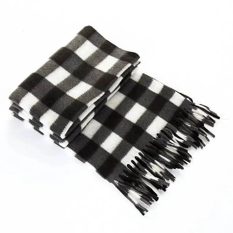 Handmade Autumn And Winter Velvet Fleece Plaid Scarf - EX-STOCK Canada