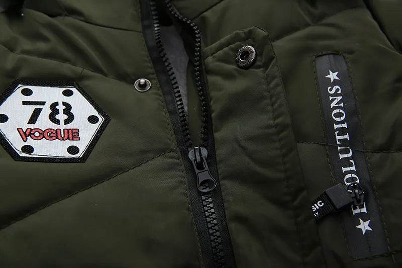 Fashion Boys Thicken Letter Print Hooded Cotton Jacket - EX-STOCK Canada