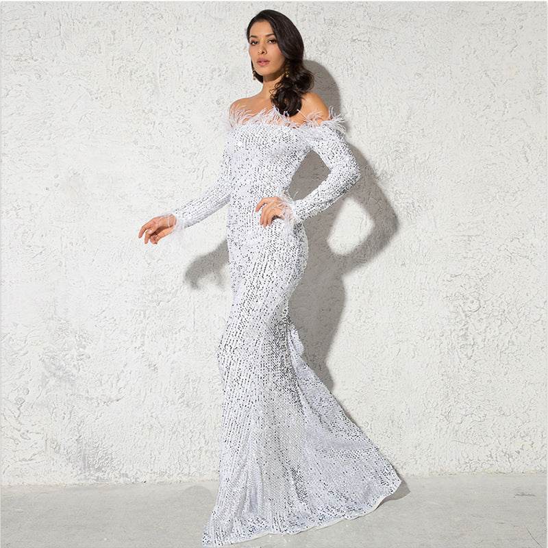 Off shoulder sequins Mermaid Formal Party dress - EX-STOCK Canada