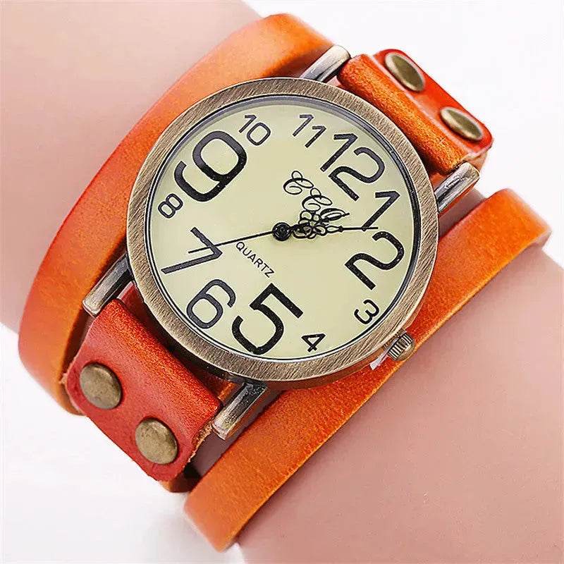 First Layer Cowhide Retro Watch Retro Three-circle Watch Men's And Women's Casual Watch - EX-STOCK Canada