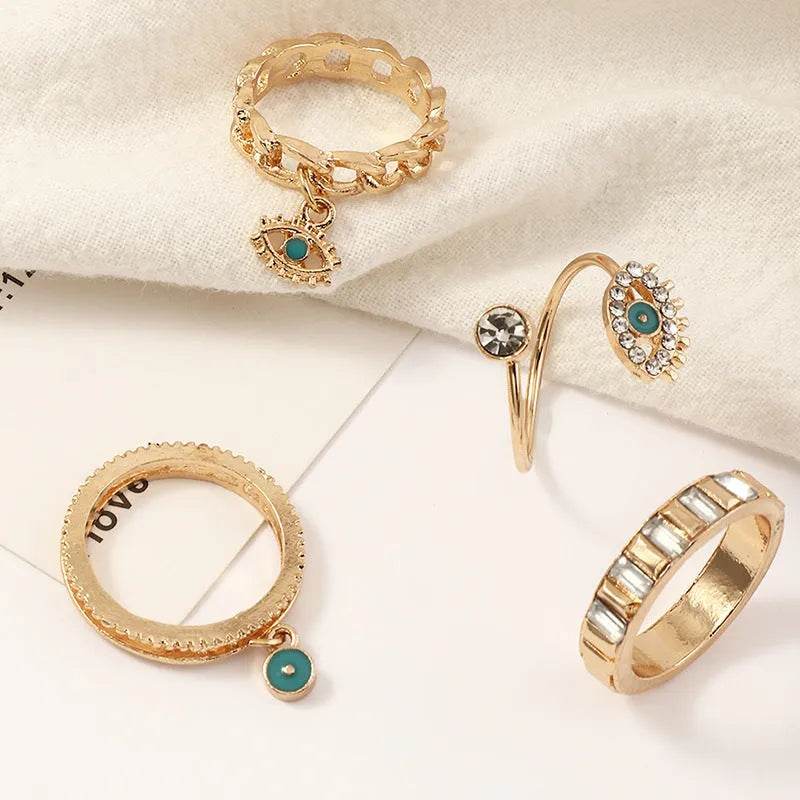 Personalized Punk Wind Demon Eye Diamond Drop Oil Ring for women - EX-STOCK Canada