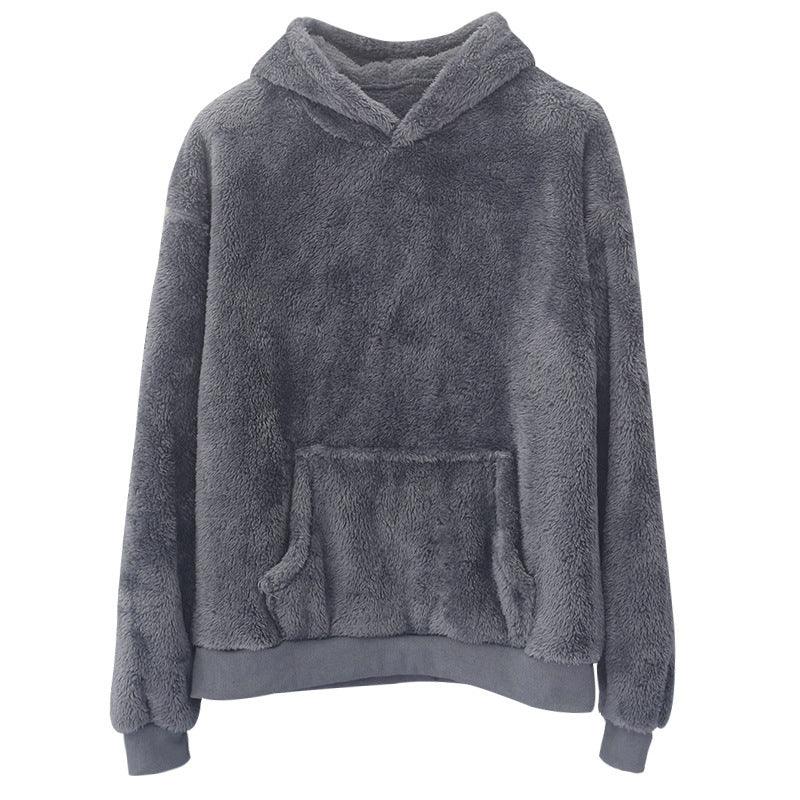 Double-sided Velvet Hooded Sweater Men's Plush Sweatshirt With Pockets EX-STOCK Canada