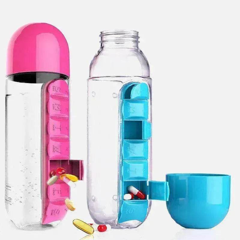 7-Day Pillbox Water Bottle Travel Organizer - EX-STOCK Canada
