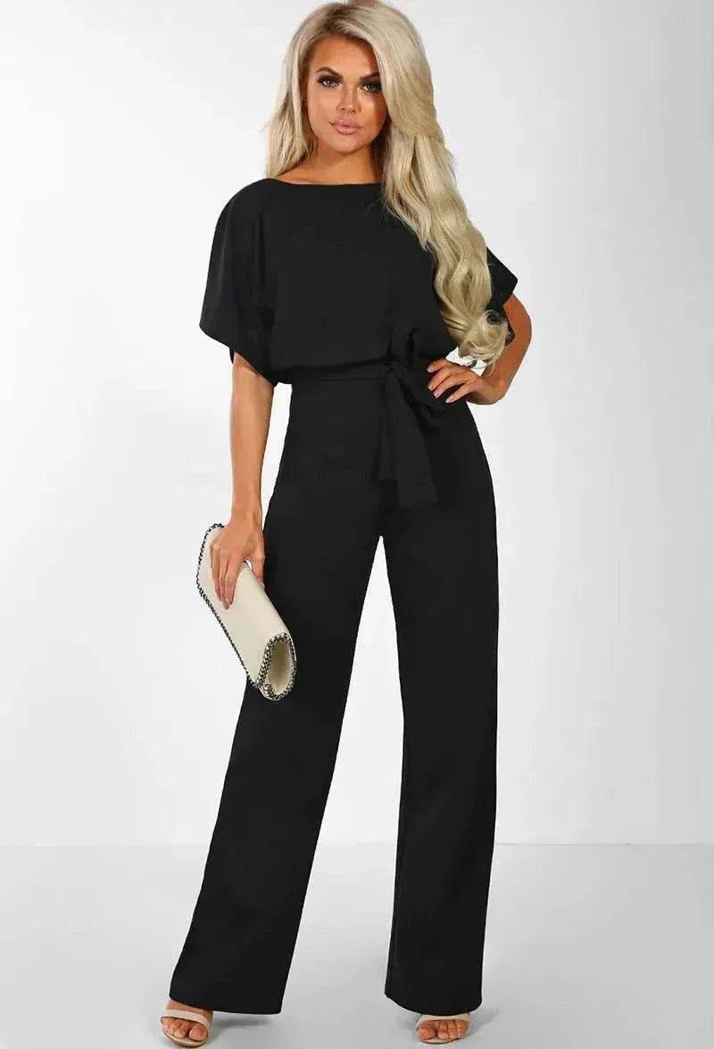 7-color Fashion Lace-up Button Short-sleeved Women's Jumpsuit - EX-STOCK Canada