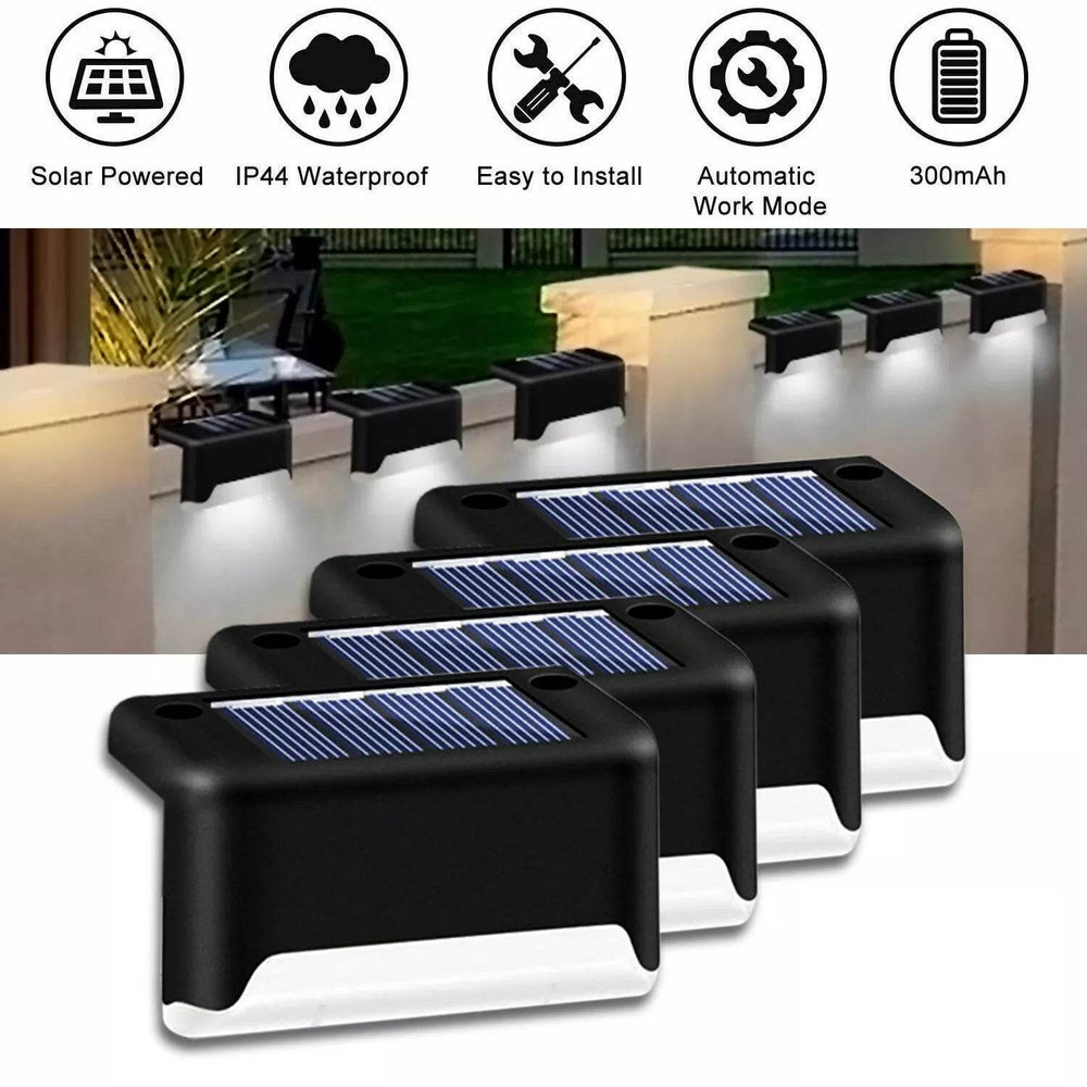 4 Solar LED Bright Deck Lights Outdoor Garden Patio Railing Decks Path Lighting Outdoor Garden Light Deck Lamp Solar Stairs Light - EX-STOCK Canada