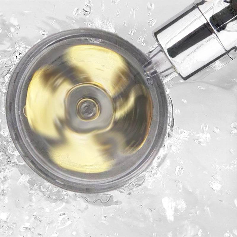Propeller Driven Shower Head With Stop Button And Cotton Filter Turbocharged High Pressure Handheld Shower Nozzle - EX-STOCK Canada