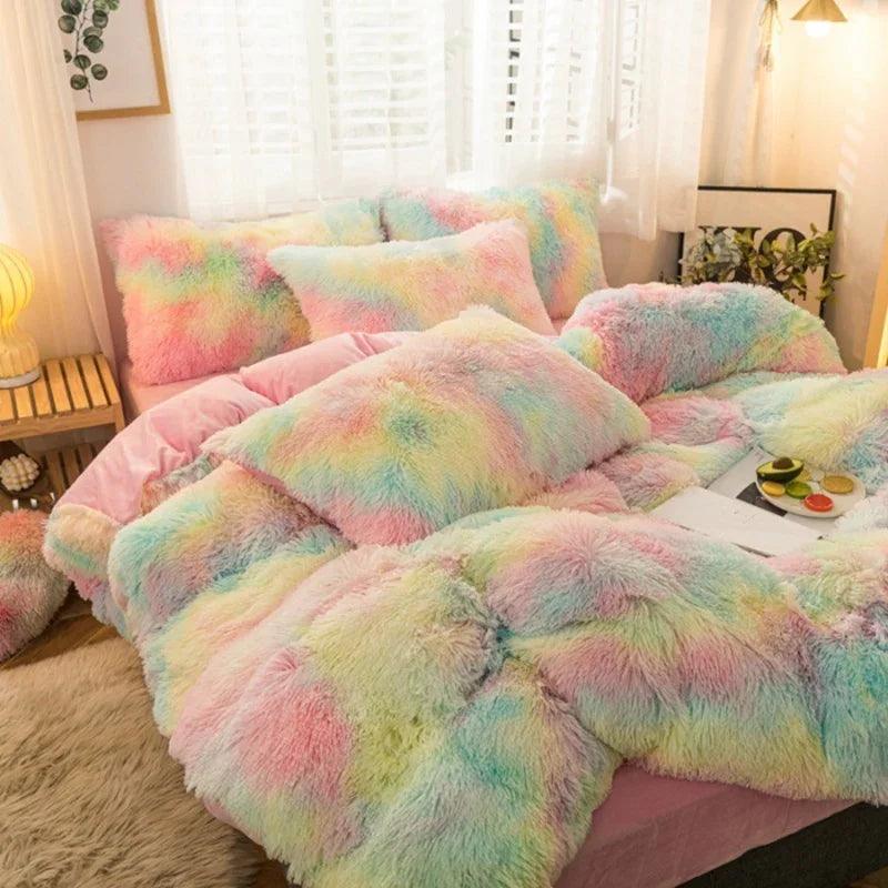 Mink Velvet Four Piece Set Long Plush Crystal Velvet Duvet Cover EX-STOCK Canada
